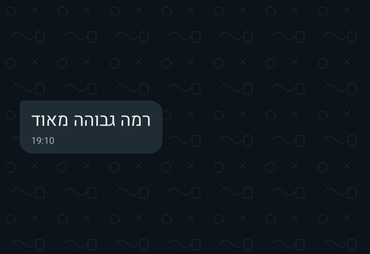 הודעת וואטסאפ מלקוח: רמה גבוהה מאוד