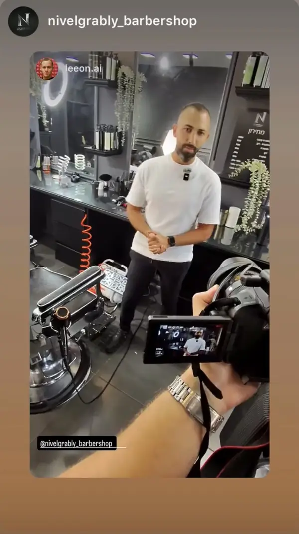 nivelgrably_barbershop משתפים בסטורי סרטון מאחורי הקלעים של צילום התוכן