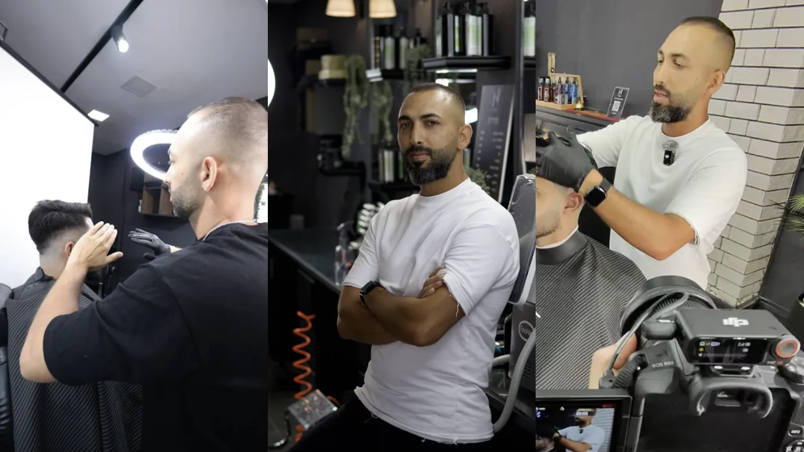 ניב אלגרבלי במספרה, מאחורי הקלעים של צילומי התוכן