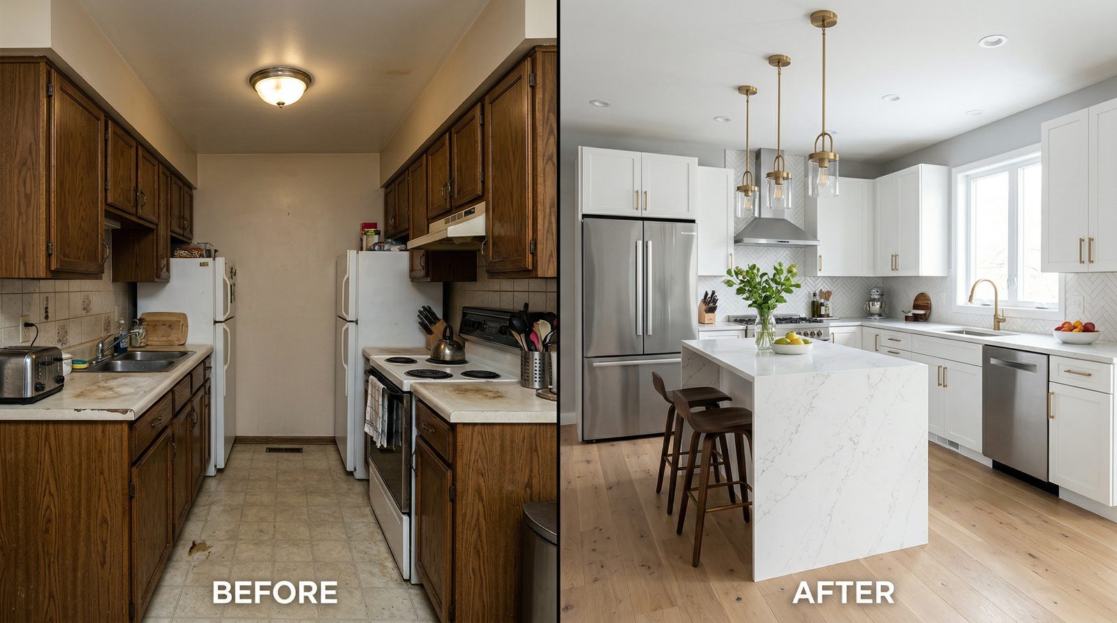 שיפוץ מטבח - לפני ואחרי